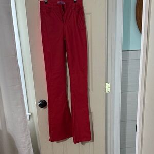 Edikted Vibrant Faux leather   Red Pants